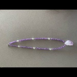 Amethyst and crystal necklace.